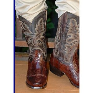 Beautiful Dan Post Ostrich Leg Brown Western Cowboy Boots 7D